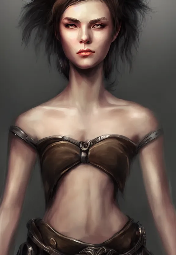 Prompt: high dark fantasy female character portrait realistic concept art by