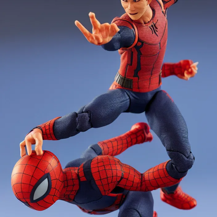 Image similar to detailed figure of tom holland, first 4 figures, detailed product photo