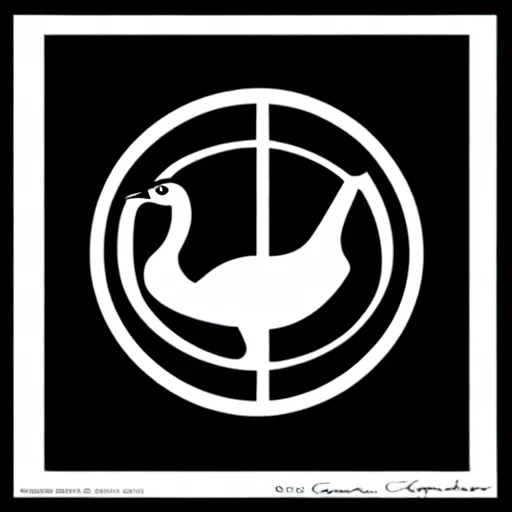 Prompt: canadian goose logo by karl gerstner, monochrome, symmetrical