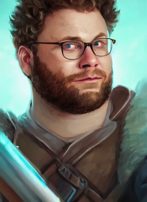 Prompt: An epic fantasy comic book style portrait painting of Seth rogen, unreal 5, DAZ, hyperrealistic, octane render, cosplay, RPG portrait, dynamic lighting