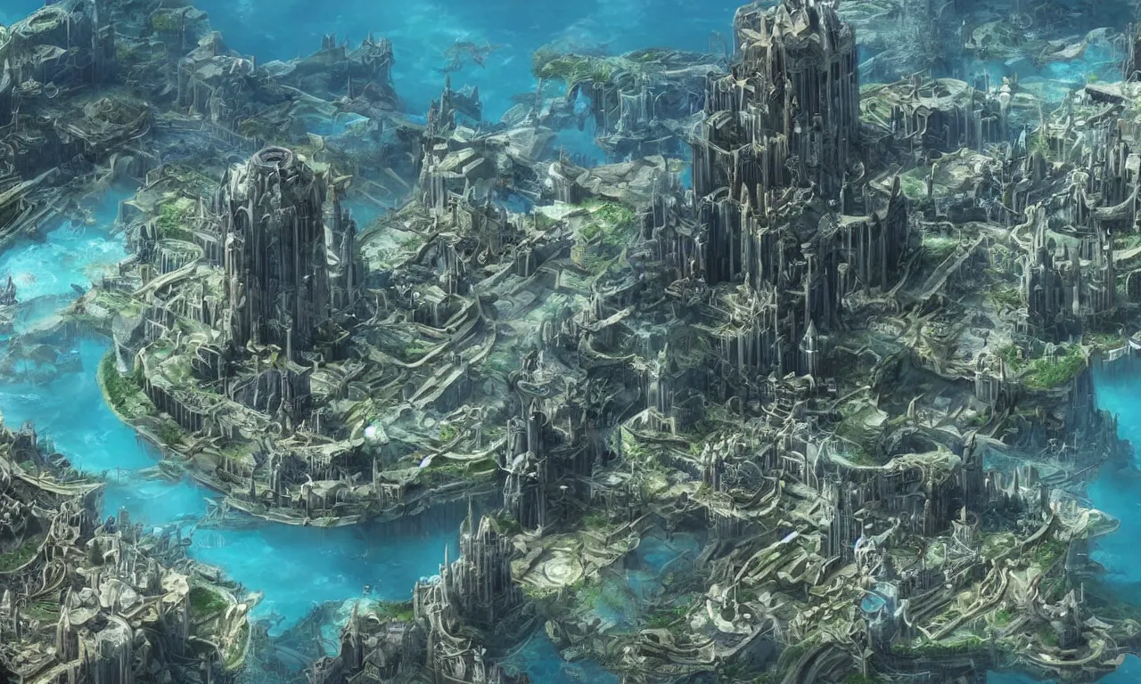 Image similar to atlantis, under water city, realistic