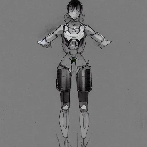 Image similar to Italian R3 Prototype Tank small fast human girl, pencil sketch, anime, evangelion, hybrid human/tank, female wearing tanks parts as clothes, sharp focus, concept-art, art by Leonardo da Vinci