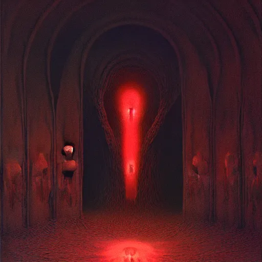 Prompt: portal to hell by zdzisław beksinski