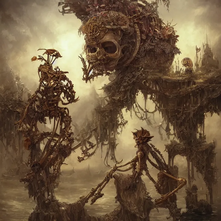 Image similar to pirate skeleton drinking beer by ellen jewett, tomasz alen kopera and Justin Gerard