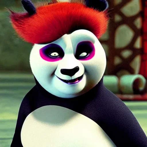 Image similar to Helena Bonham Carter as Po from Kung Fu Panda