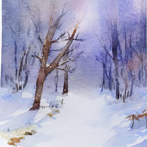 Prompt: winter watercolor