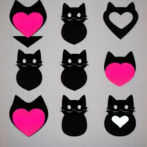 Prompt: Software icons for cat dating