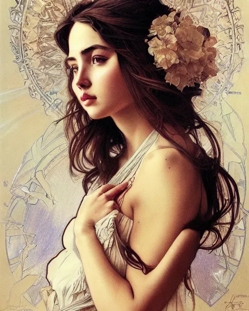 Image similar to amazing lifelike award winning pencil illustration of Ana De Armas trending on art station artgerm Greg rutkowski alphonse mucha j.c. Leyendecker cinematic