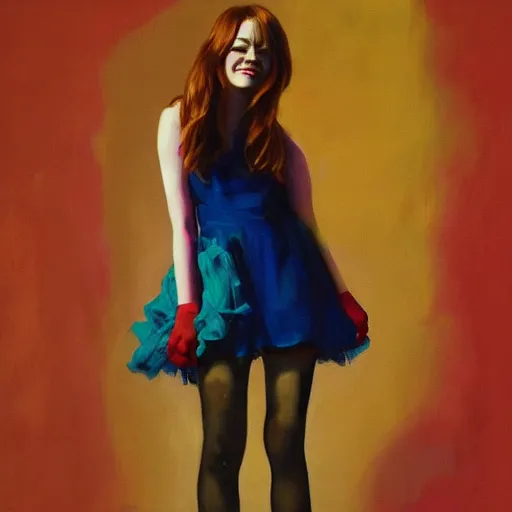 Image similar to oil painting of emma stone by james jean