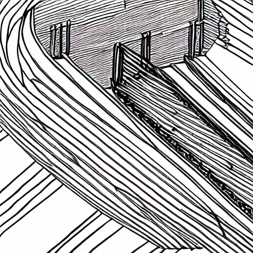 Prompt: an infinite staircase, one-line drawing