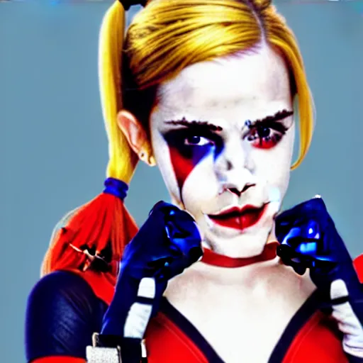 Image similar to emma watson as harley quinn from suicide squad