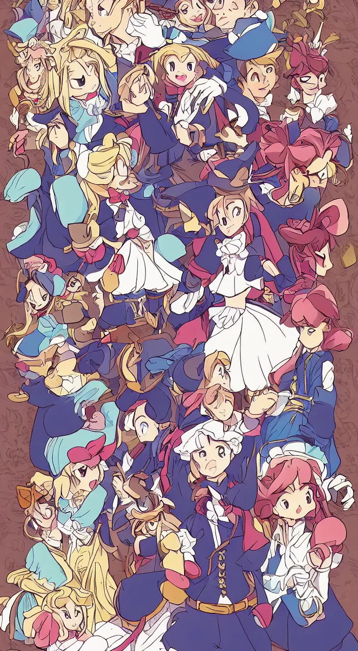 Image similar to [ disney's alice in wonderland ] in isekai style