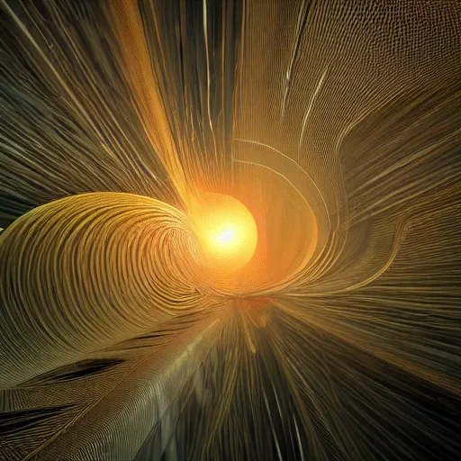 Image similar to hyperrealistic image of uniform laminar flow vortex shredding, by thomas eakes & xiang duan & mike judge, perfect symmetry, dim volumetric lighting, photorealistic, 8 k octane beautifully detailed render, post - processing, extremely hyper - detailed, intricate, epic composition, cinematic lighting, masterpiece, trending on artstation, incredibly detailed, stunning,