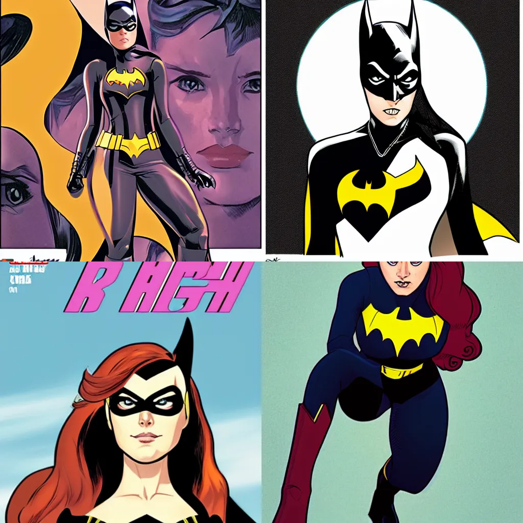 Prompt: in the style of Phil Noto comicbook cover art, Batgirl