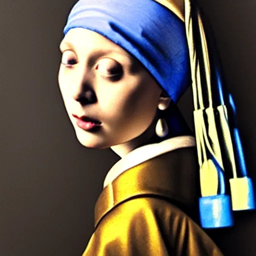 Image similar to girl with the pearl earring, matan schoeler styled portrait, soft soothing light, studio portrait