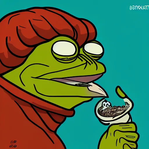 portrait of strong pepe eats shit, concept art, | Stable Diffusion ...