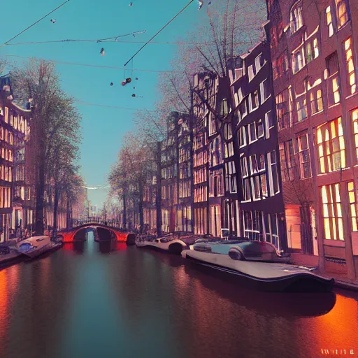 Image similar to Amsterdam as a solarpunk city, intricate artwork by Tooth Wu and wlop and beeple, octane render, hyper realism, 8k