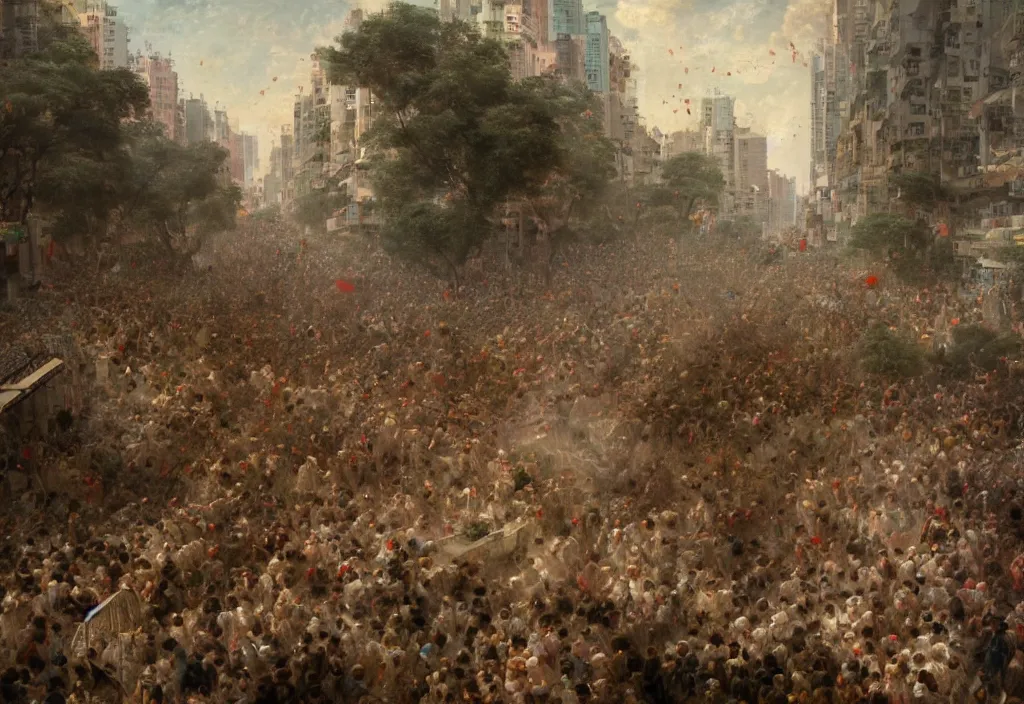 Image similar to 2 0 2 0 hong kong riot by jean honore fragonard. depth of field. high definition. 8 k. photography.