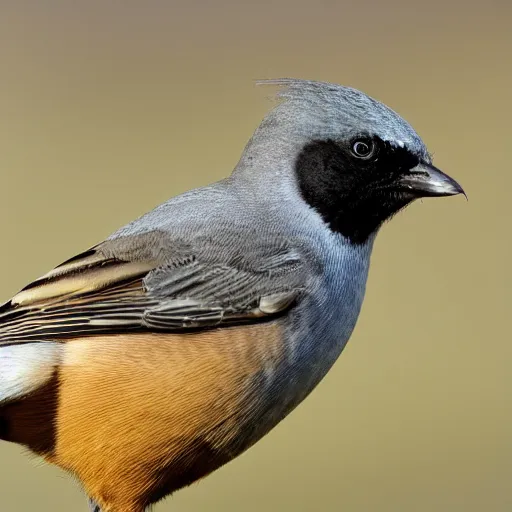 Prompt: quizzical bird stares ponderously at camera