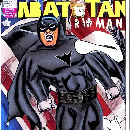 Prompt: donald trump as bat man, highly detailed