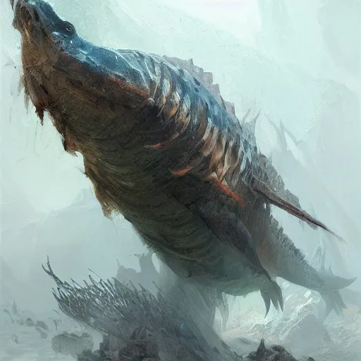 Prompt: plecostomus monster, sharp focus, illustration, highly detailed, digital painting, concept art, matte, art by ruan jia and wlop and greg rutkowski, masterpiece