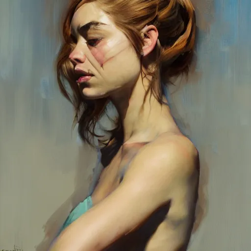 Prompt: greg manchess side portrait of imogen poots, deathknight, organic painting, matte painting, bold shapes, hard edges, street art, trending on artstation, by huang guangjian and gil elvgren and sachin teng