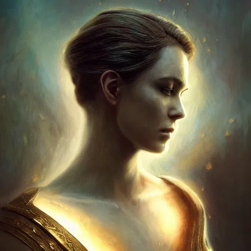 Image similar to majestic gracious regal seductive goddess selene portrait, ancient greece, atmospheric lighting, painted, menacing, intricate, volumetric lighting, beautiful, rich deep colours masterpiece, golden hour, sharp focus, ultra detailed, by leesha hannigan, ross tran, thierry doizon, kai carpenter, ignacio fernandez rios