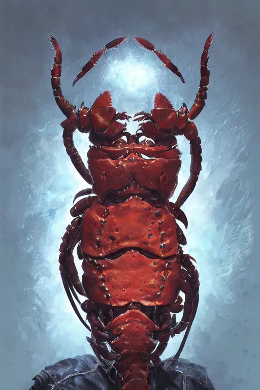 Image similar to portrait of the swell lobster sealer wearing zibeline mask by artgerm and Craig Mullins, James Jean, Andrey Ryabovichev, Mark Simonetti and Peter Morbacher 16k