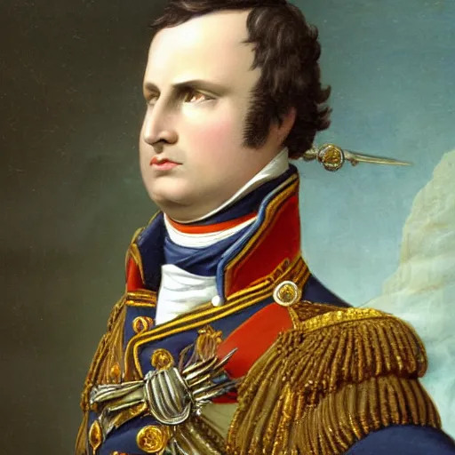 Image similar to photo, napoleon bonaparte sits on twine