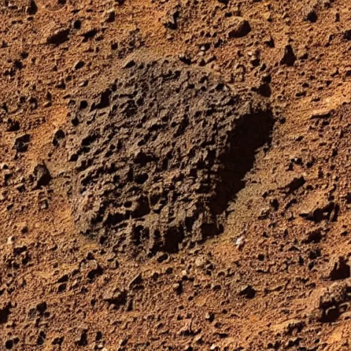 Prompt: photo on alien fossil half hidden in the Martian soil