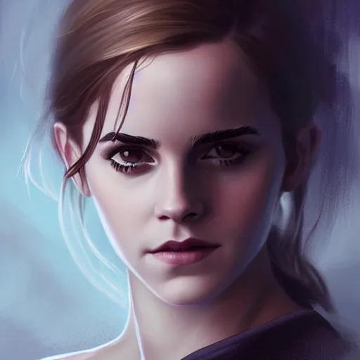 Prompt: Emma Watson by Charlie Bowater, digital fantasy portrait