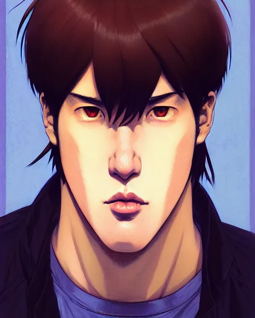 Image similar to portrait Anime guy as Nikolai Valuev. fine-face, pretty face, realistic shaded Perfect face, fine details. Anime. realistic shaded lighting by Ilya Kuvshinov katsuhiro otomo ghost-in-the-shell, magali villeneuve, artgerm, rutkowski, WLOP Jeremy Lipkin and Giuseppe Dangelico Pino and Michael Garmash and Rob Rey Muscled brutal