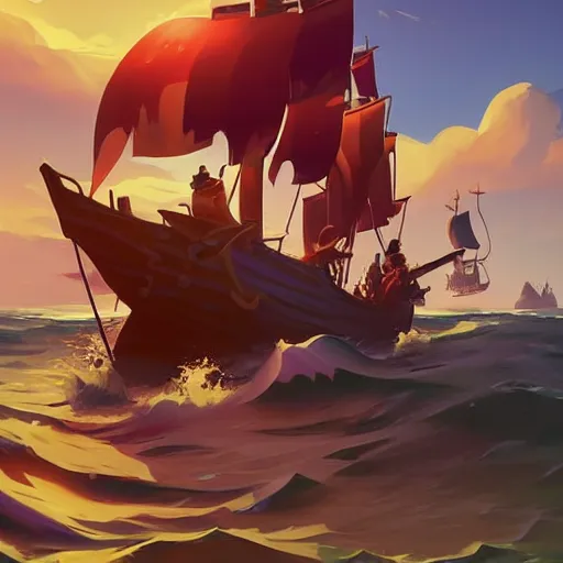 Image similar to painting treasure on sea of thieves game smooth median photoshop filter cutout vector, behance hd by jesper ejsing, by rhads, makoto shinkai and lois van baarle, ilya kuvshinov, rossdraws global illumination