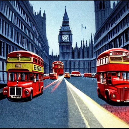 Prompt: london in 1 9 6 0, painting photorealistic, dynamic light, ultra detailed, cinematic