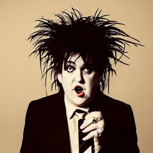 Image similar to robert smith mixed with morrissey