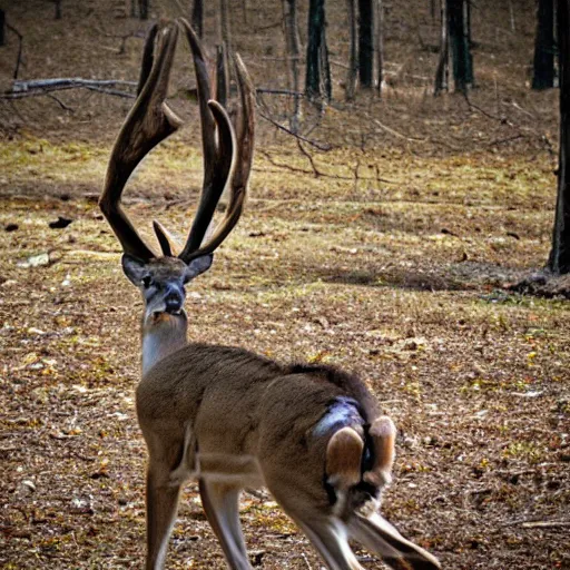 Image similar to a rocket launcher deer animal beast, huge, powerful, scary, anger, rage, canon eos c 3 0 0, ƒ 1. 8, 3 5 mm