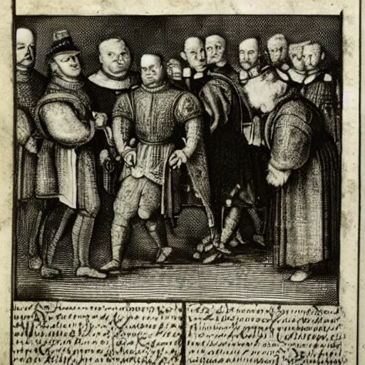 Image similar to henry viii being arrested for driving under the influence