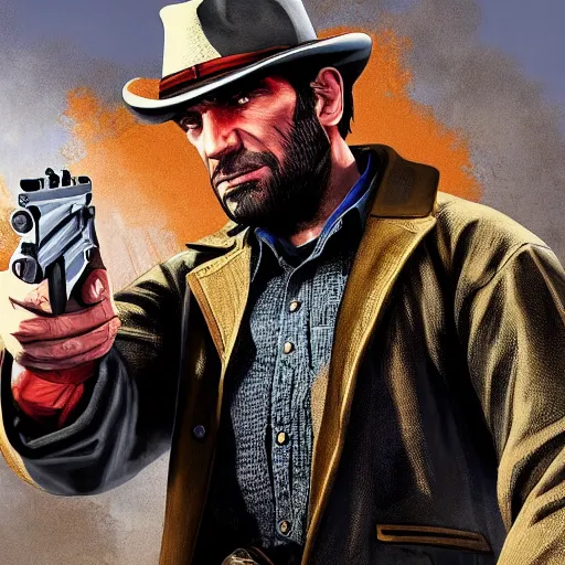 Image similar to Niko Bellic in Red Dead Redemption 2