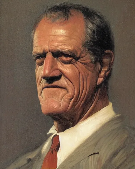 Image similar to portrait, james arness by Jean-Leon Gerome and Richard Schmid and chuck close