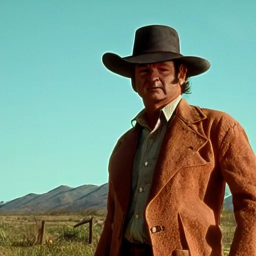 Prompt: bill murray in once upon a time in the west