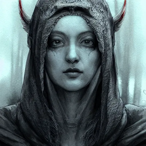 Image similar to portrait, female anthropomorphic cardinal druid, watercolor, dramatic lighting, cinematic, establishing shot, extremely high detail, foto realistic, cinematic lighting, pen and ink, intricate line drawings, by Yoshitaka Amano, Ruan Jia, Kentaro Miura, Artgerm, post processed, concept art, artstation, matte painting, style by eddie mendoza, raphael lacoste, alex ross,