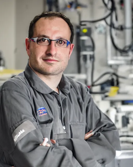 Prompt: a portrait photo of nicholas nader, technician in liechtenstein, by melanie homenick