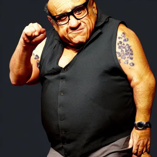 Image similar to chorizo danny devito body horror