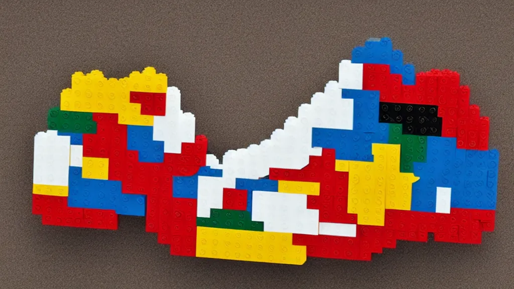 Image similar to sneaker made out of lego, art deco, digital harlem renaissance