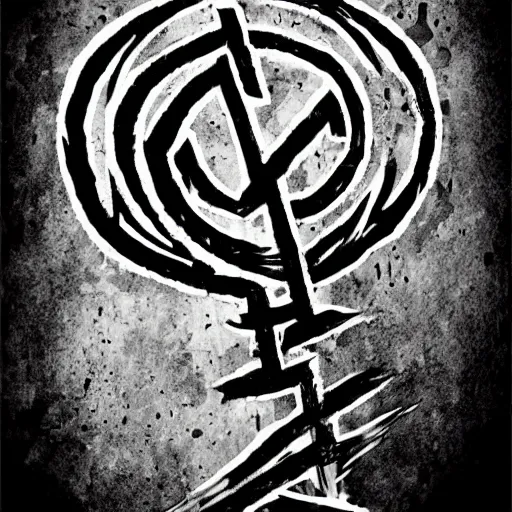 Image similar to magic rune inscription drawn on paper iconography game icon rpg fantasy ability icon icon diablo blizzard digital art, trending on art station kvlt by peder balke by guido crepax by norman bluhm mystic high contrast monochromatic noir