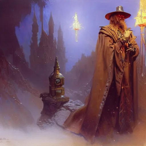 Prompt: a wizard that can control time, highly detailed painting by gaston bussiere, craig mullins, j. c. leyendecker, 8 k