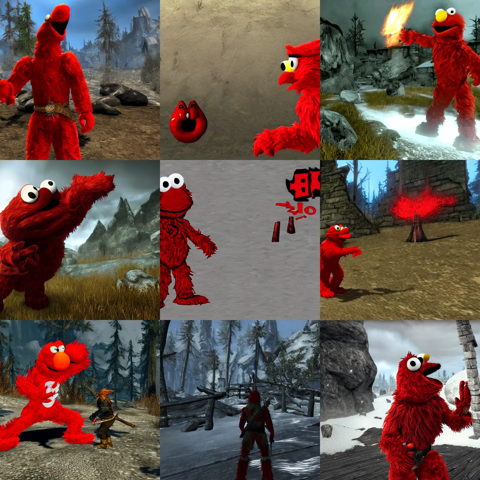 Image similar to elmo in skyrim