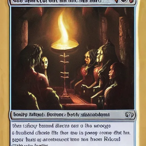 Image similar to a seance in a dark room, fantasy art, magic : the gathering