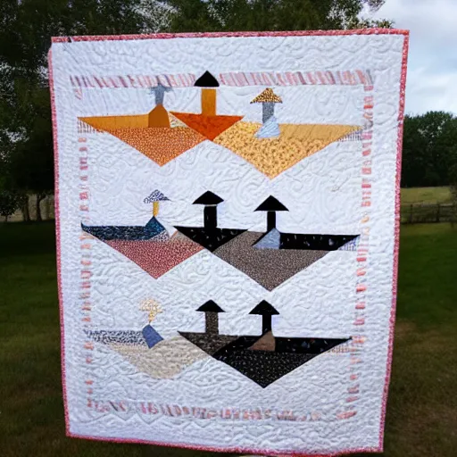 Prompt: Goose themed quilt