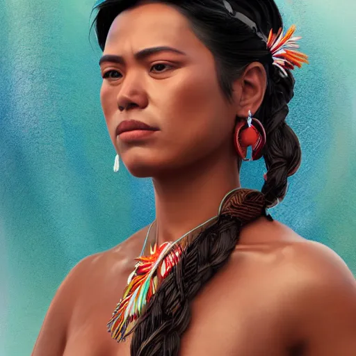 Image similar to The First Polynesian Woman, artist interpretation, trending on artstation, photorealistic imagery, photorealism, artstation photorealism, artstationHQ, artstationHD, 4k, 8k